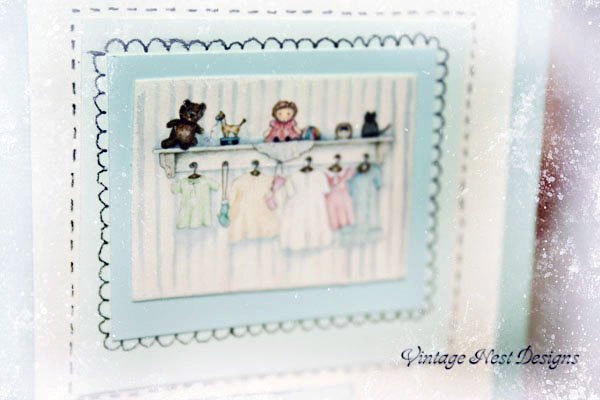 Baby Card No.1 Greeting Blank Inside Handmade One of a Kind image 1