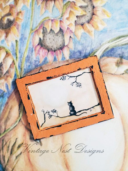 Cat & the Moon No.2:4 Dollhouse Miniature Handmade Wooden Framed image 4