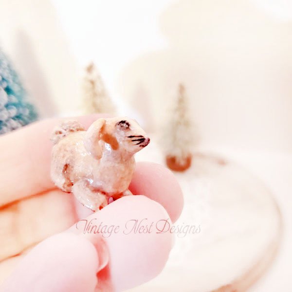 Bunny No.1 Dollhouse Miniature Handmade image 3
