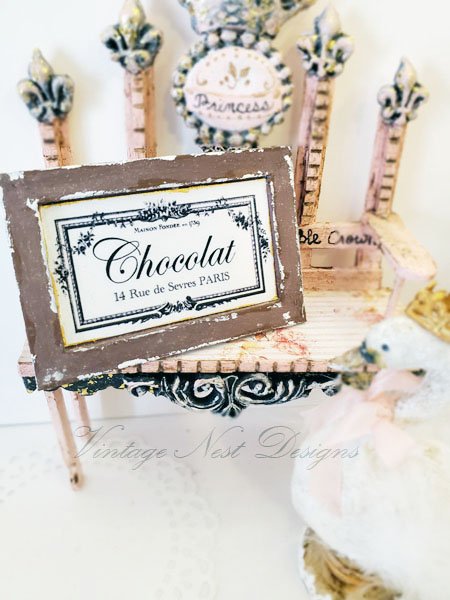 Chocolate Sign No.2:1 Dollhouse Miniature Handmade Wooden Framed Art image 4