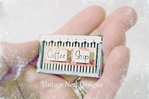 Coffee Sign No.1 Dollhouse Miniature Handmade image 1