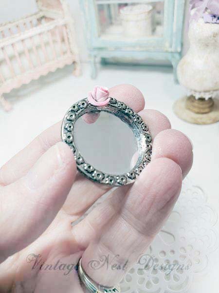 Mirror No.3 Dollhouse Miniature Porcelain Handmade image 2