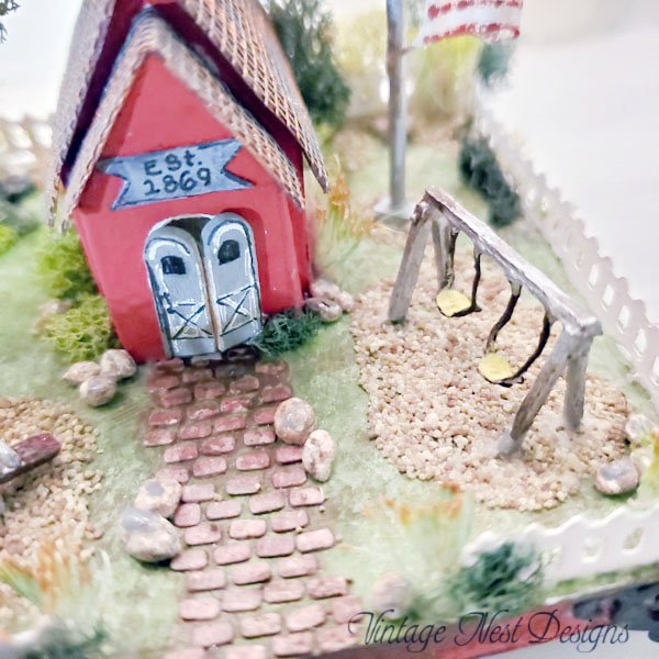 Putz School Holiday House No.1 Handmade Miniature image 3