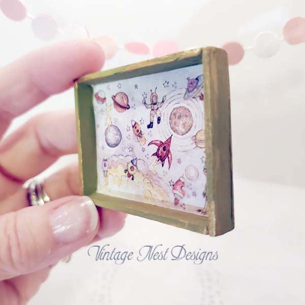 Sun Moon Stars Rocket Ship No.1:1 Dollhouse Miniature Handmade image 5