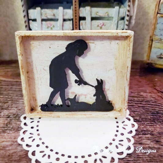 Child Silhouette No.8 Dollhouse Miniature Handmade image 0