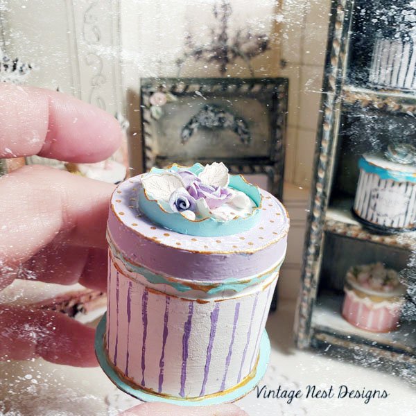 Hat Band Box No.61 Dollhouse Miniature Handmade image 2