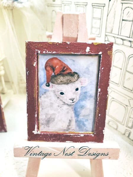 Christmas Lamb No.1:2 Dollhouse Miniature Handmade image 1