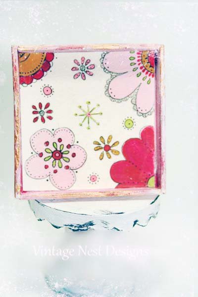 Valentine Flowers No.1 Dollhouse Miniature Handmade Framed Art image 5