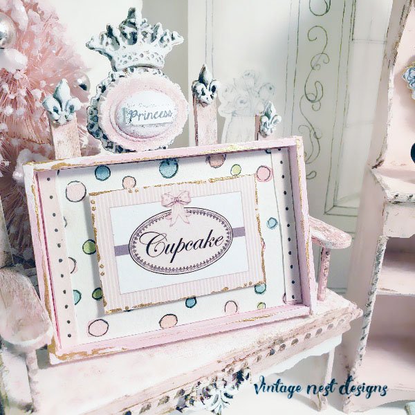Cupcake Sign No.3 Dollhouse Miniature Handmade image 3