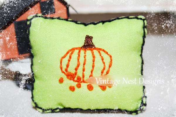 Halloween Fall Pillow No.2 Dollhouse Miniature Handmade image 0
