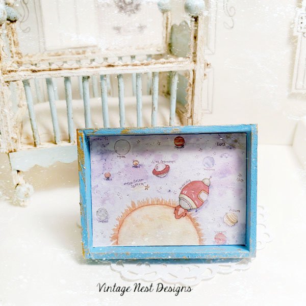 Sun Moon Stars Rocket Ship No.2:1 Dollhouse Miniature Handmade image 0