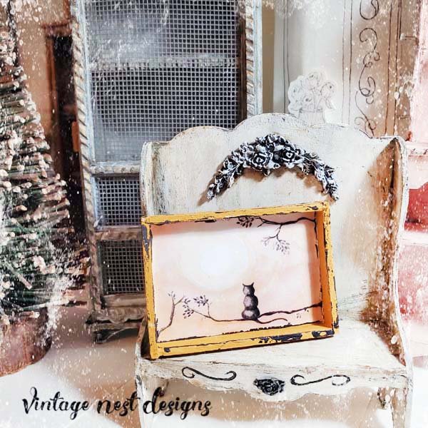 Cat & the Moon No.2:1 Dollhouse Miniature Handmade image 0