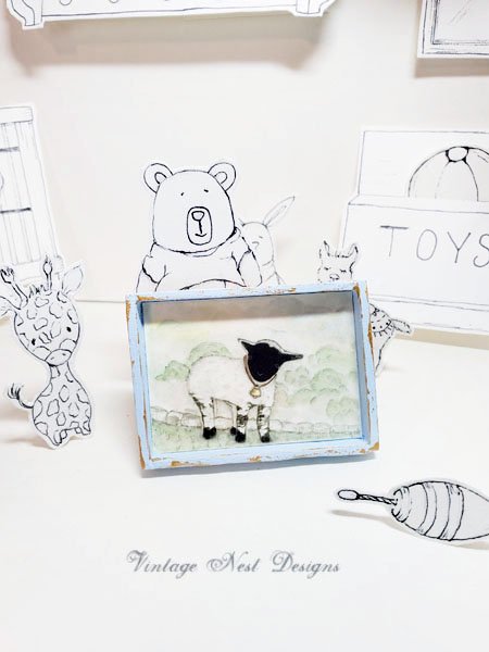 Nursery Lamb No.1:1 Dollhouse Miniature Handmade image 1