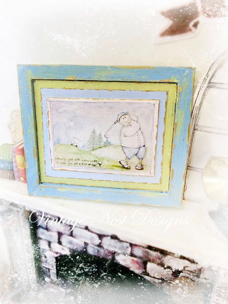 Always Golf No.1:1 Dollhouse Miniature Handmade Wooden Framed Art image 5