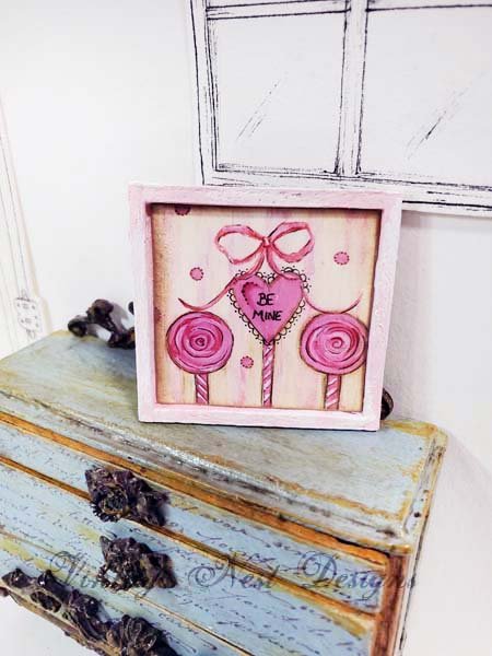 Valentine Lollipop No.3 Dollhouse Miniature Handmade image 4