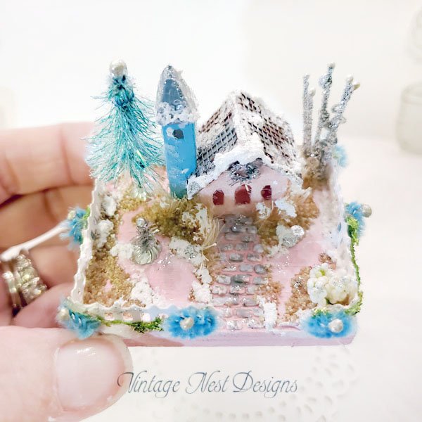 Putz Christmas House No.3:1 Handmade Miniature image 1