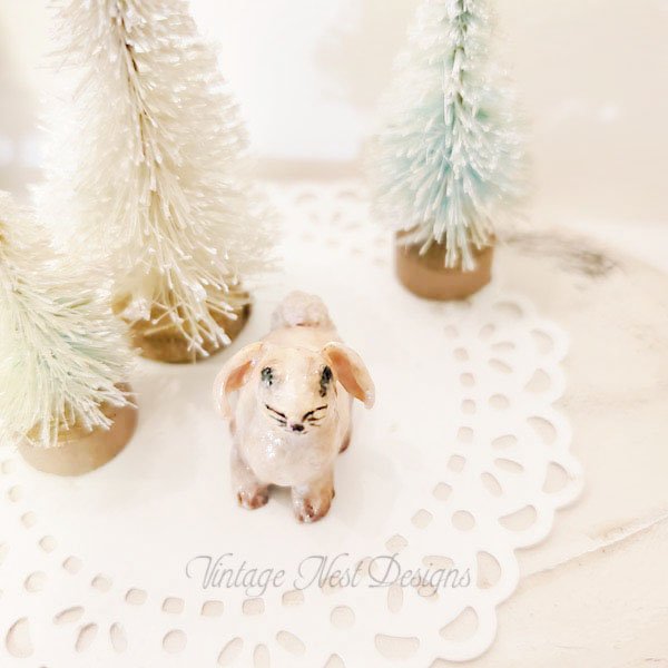 Bunny No.1 Dollhouse Miniature Handmade image 0