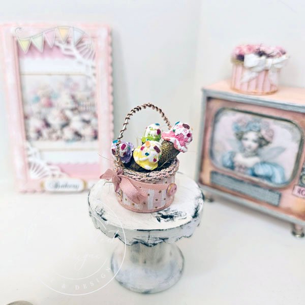 Ice Cream Bucket No.5:1 Dollhouse Miniature Handmade image 1