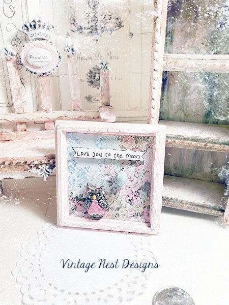 Love You to the Moon Owl No.2 Dollhouse Miniature Handmade image 5