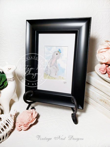 Rabbit and Butterfly No.1 Original Watercolor Painting image 5