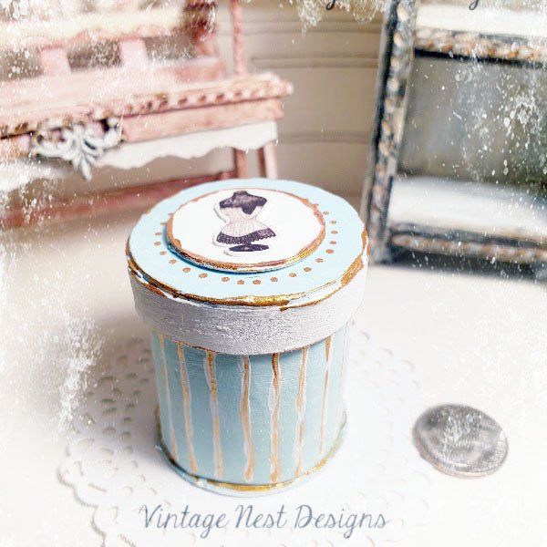 Hat Band Box No.69 Dollhouse Miniature Handmade image 1