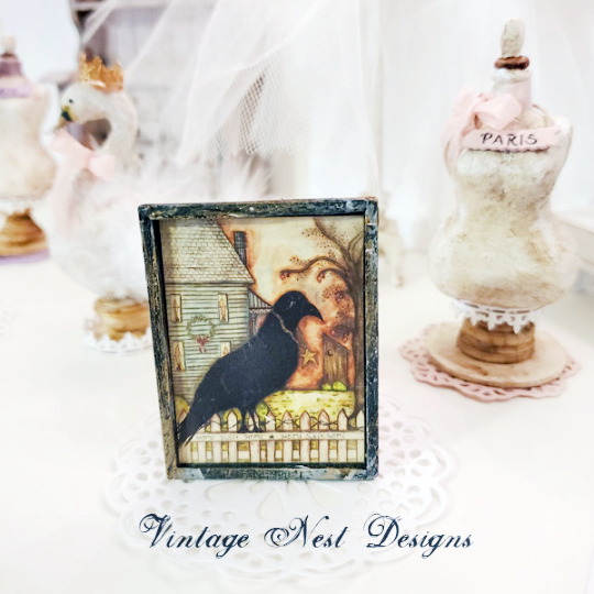 Home Sweet Home Crow No.1:1 Dollhouse Miniature Handmade image 0