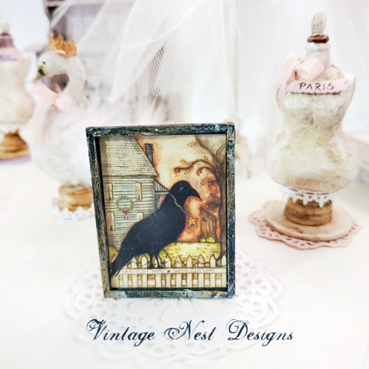Home Sweet Home Crow No.1:1 Dollhouse Miniature Handmade image 0