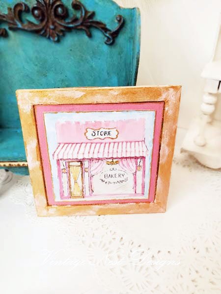Bakery Store No.1:1 Dollhouse Miniature Handmade Wooden Framed Art image 3