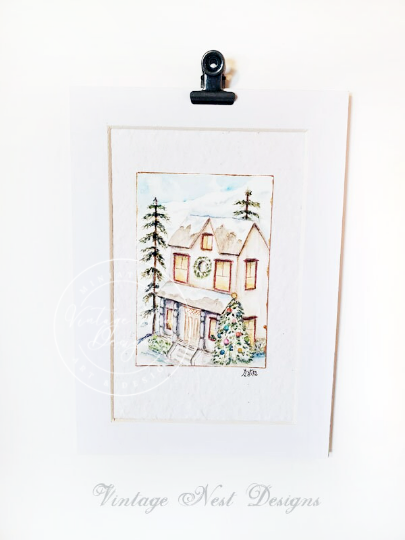 Holiday House No.1 Original Watercolor Painting image 0
