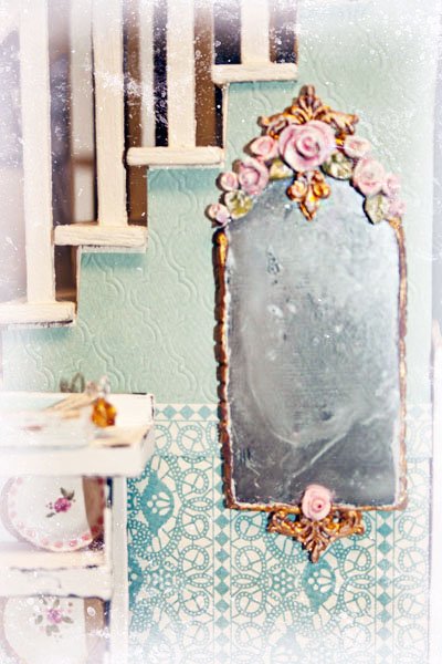 Old Vintage Mirror No.1 Dollhouse Miniature Handmade image 0