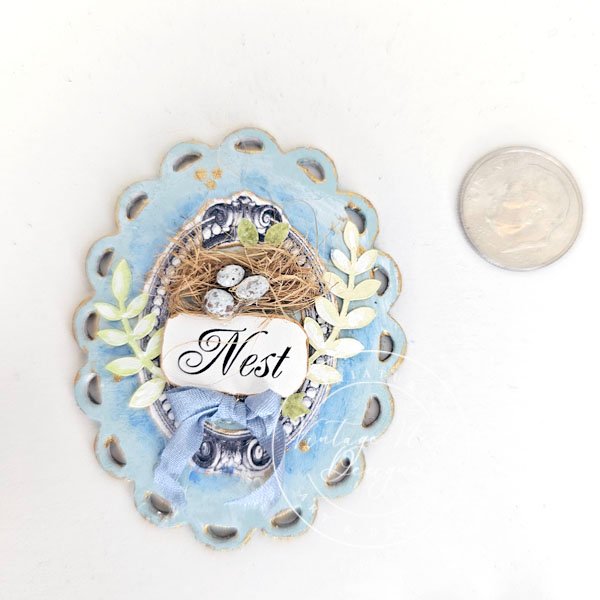 Bird Nest No.29 Dollhouse Miniature Handmade Framed Art image 2