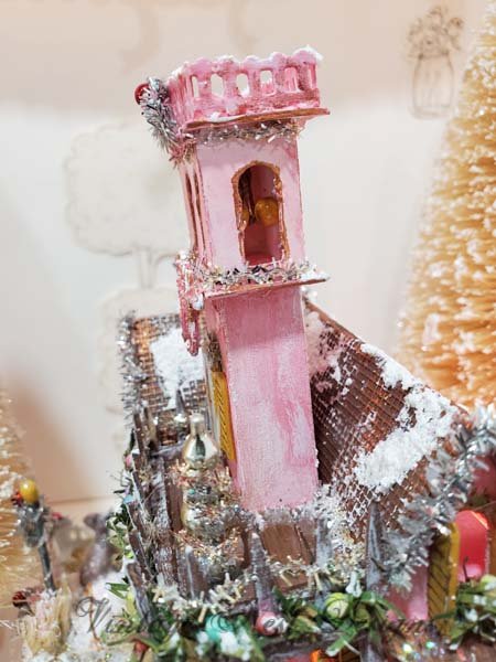 Putz Glitter Holiday House Victorian Mansion No.2 Handmade Miniature image 7