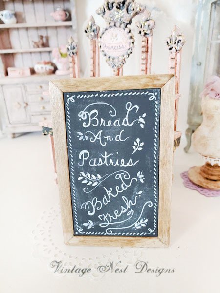 Bakery Sign No.19 Dollhouse Miniature Handmade Wooden Framed Art image 3