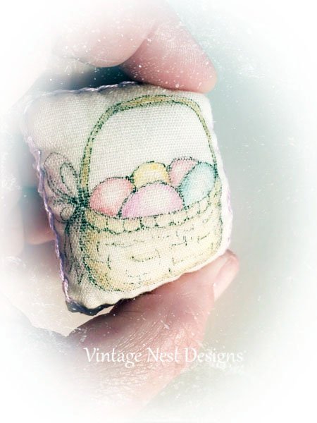 Easter Pillow No.1:1 Dollhouse Miniature Handmade image 4