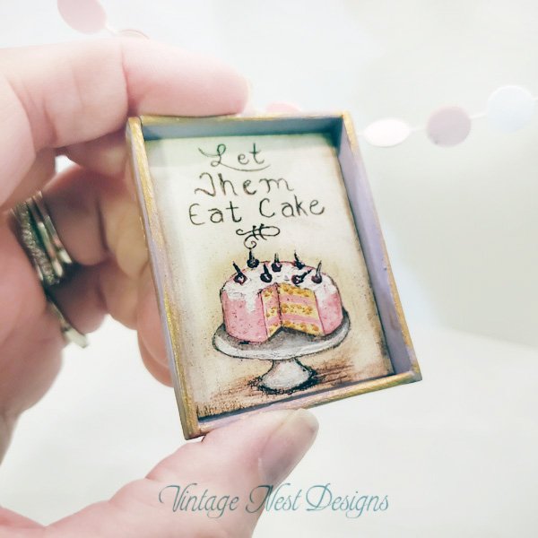 Let Them Eat Cake No.1:1 Dollhouse Miniature Handmade image 1