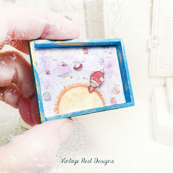 Sun Moon Stars Rocket Ship No.2:1 Dollhouse Miniature Handmade image 3