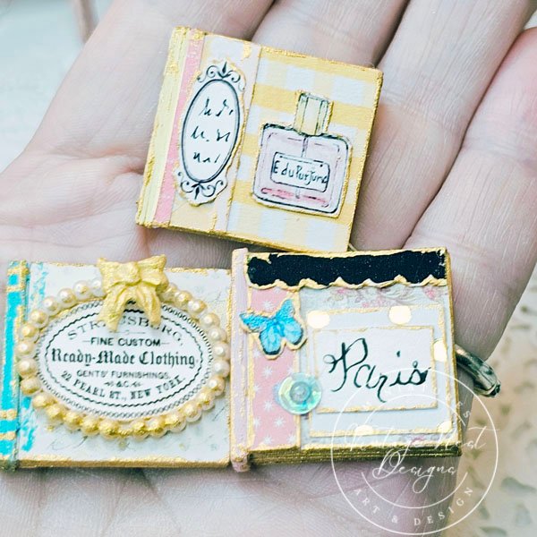 Shabby Book Set No.44 Dollhouse Miniatures Handmade image 4