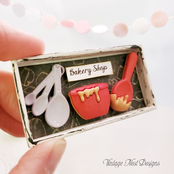 Bakery Sign No.6 Dollhouse Miniature Handmade Wooden Framed Art image 2