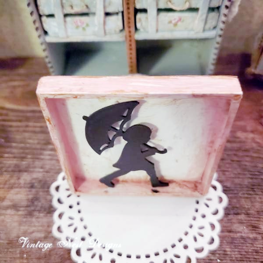 Child Silhouette No.5 Dollhouse Miniature Handmade image 2