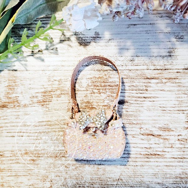 Pink Glittered Purse No.22 Dollhouse Miniature Handmade for Dolls image 8