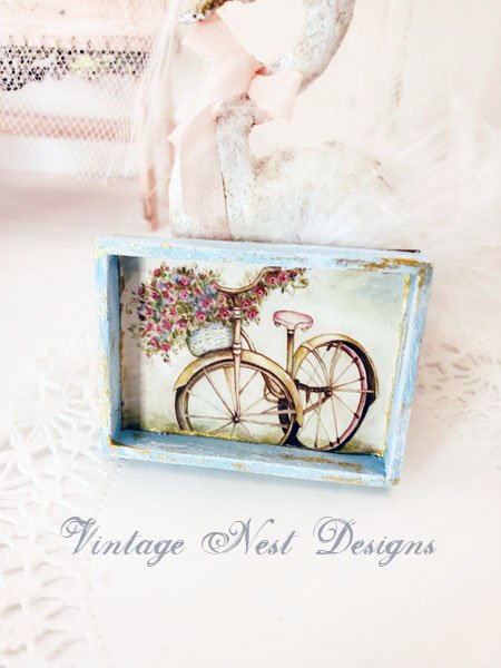 Roses & Bicycle No.1:1 Dollhouse Miniature Handmade image 2