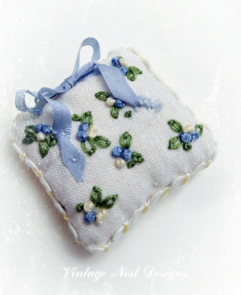 Pillow No.4 Dollhouse Miniature Handmade image 1