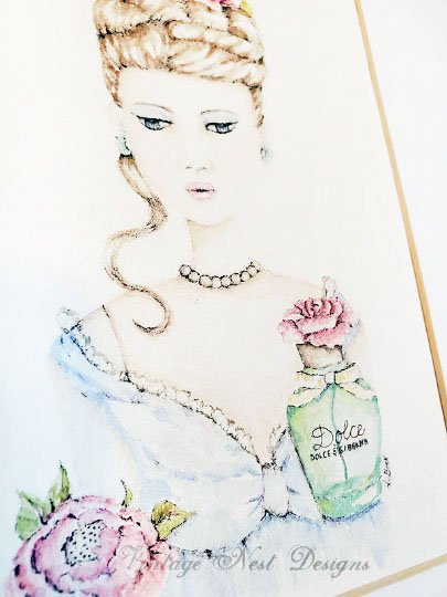 Barbie Perfume Ad No.1 Original Watercolor Painting image 1