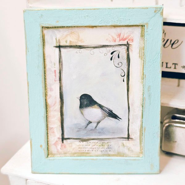 Bird Nest Black Frame No.1:3 Dollhouse Miniature Handmade Wooden Framed Art image 3