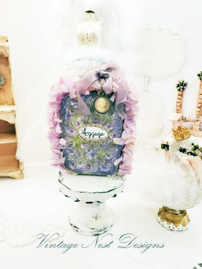 Roses Luggage No.36 Dollhouse Miniature Handmade image 0