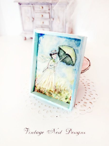 Monet No.1:1 Dollhouse Miniature Handmade Wooden Framed Art image 1