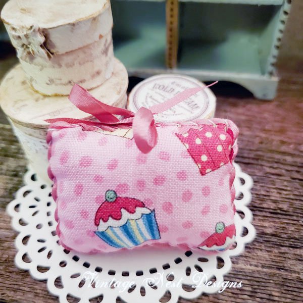 Cupcake Pillow No.1 Dollhouse Miniature Handmade image 0
