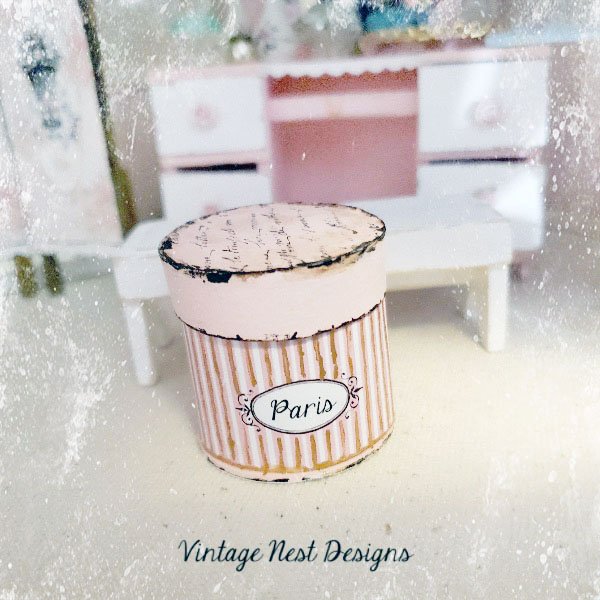 Hat Band Box No.82 Dollhouse Miniature Handmade image 3