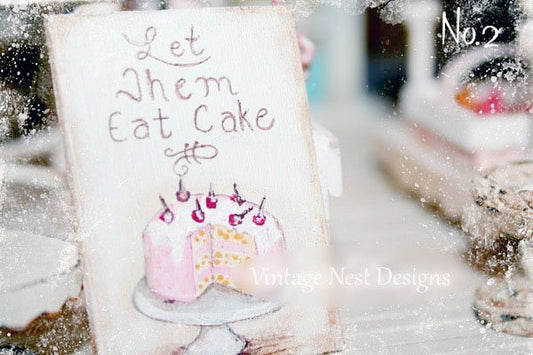 Let them eat Cake No.1:3 Dollhouse Miniature Handmade Framed Art image 0