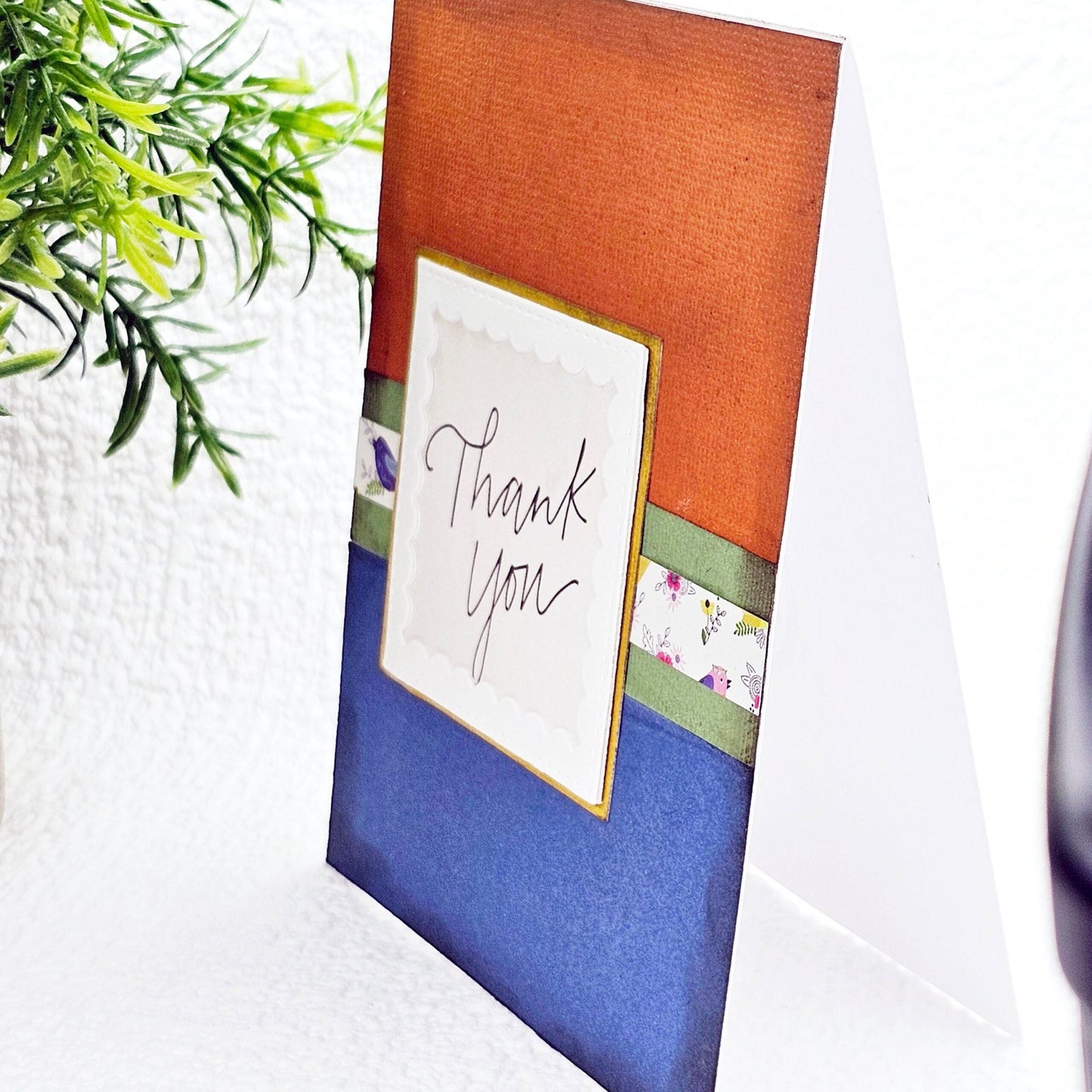 Thank You Card No.2 Greeting Blank Inside Handmade One of a Kind image 4